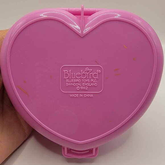 Vintage Polly Pocket Light Up Castle 1992 Pink Heart Compact Bluebird 5" Case - Picture 7 of 8